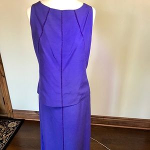 Purple silk and linen shell